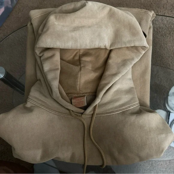 New Champion Mens 2XL Reverse Weave Sand Brown Tan Hooded Sweatshirt 217240 - Picture 3 of 6